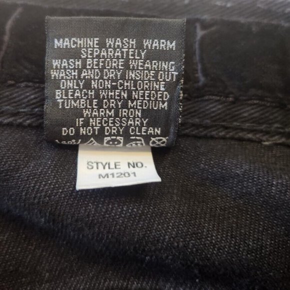 Vtg 90s Marc Buchanan Hip Hop Denim Jeans Leather trim pockets - Picture 13 of 14